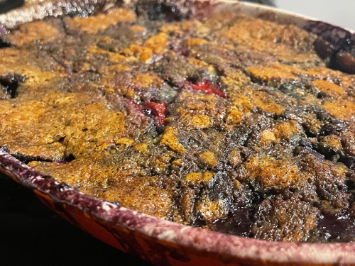 Mixed summer berry cobbler